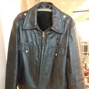VINTAGE 70'S SKAGGERAC NYPD USA HORSEHIDE LEATHER POLICE HIGHWAY JACKET SIZE 42"
